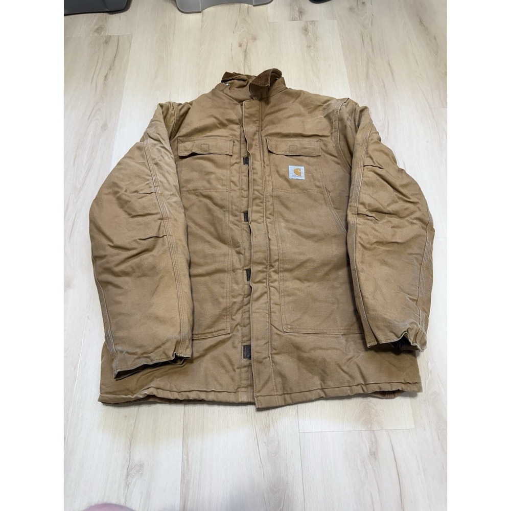 Carhartt Tan Quilted Chore Duck Barn Jacket Coat Men's Size XL - Picture 1 of 7